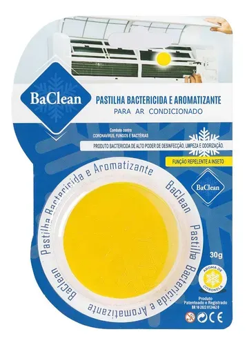 Kit com 5 Pastilhas Bactericida Aromatizante para Ar Condicionado Citronella