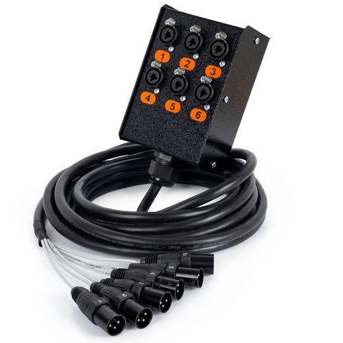 Medusa Combo 6 Vias Profissional com Conectores XLR Anilhados