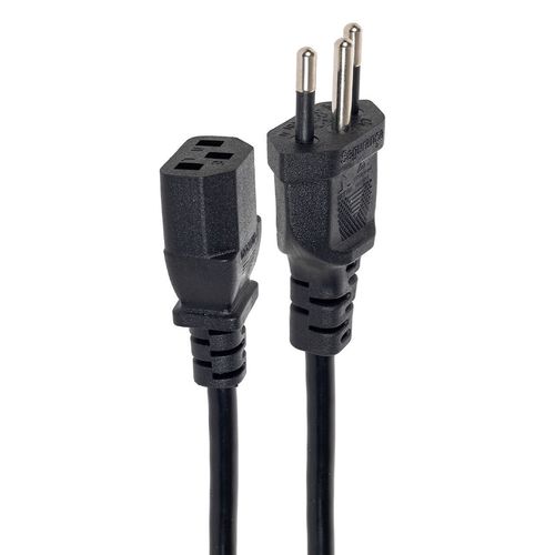 Kit com 5 Cabos de Força Novo Padrão 10A 5 metros