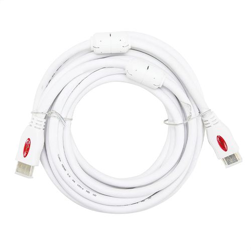Kit com 5 Cabo HDMI 2.0 4K Ultra HD 3D Branco - 20 metros