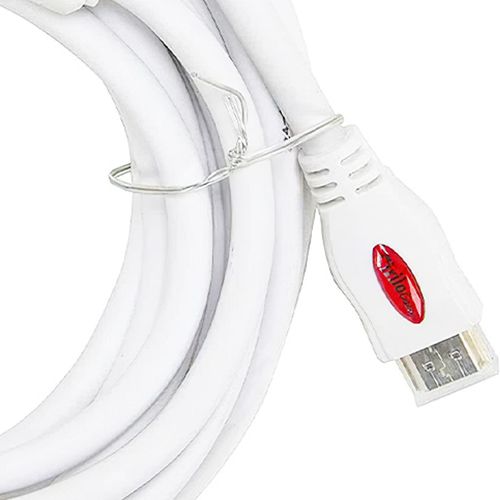 Kit com 5 Cabo HDMI 2.0 4K Ultra HD 3D Branco - 20 metros