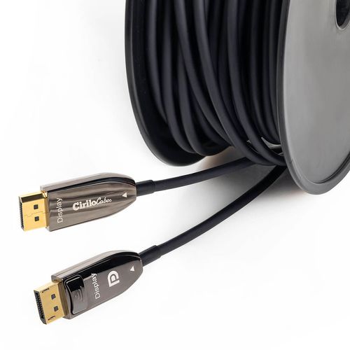 Kit com 10 Cabo Displayport 1.4 Fibra Óptica De 8k 60hz 5 metros