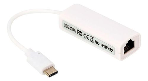 Adaptador Usb Tipo C Para Rj45 Tipo C Para 10/100mbps